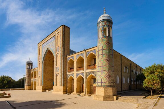 Kukeldash Madrasah under blue sky Kukeldash Madrasah, built in the 16th century