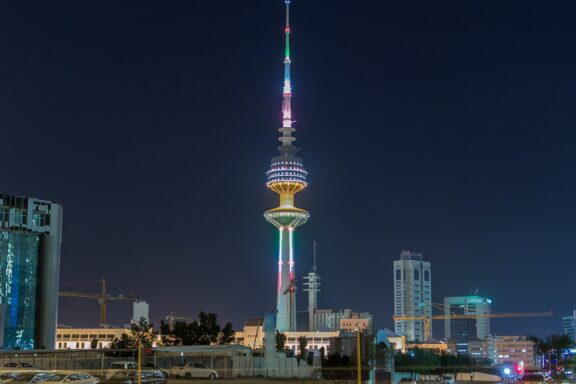 Liberation Tower in Kuwait at Night Liberation Tower, named to commemorate the country's liberation from Iraq in 1991