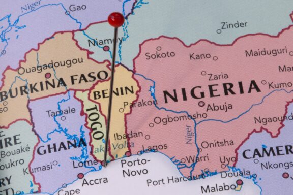 Map Highlighting Lomé in Togo Location of Lomé, near the border of Ghana