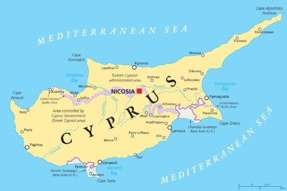 Map of Cyprus Highlighting Capital Nicosia Nicosia, the capital city of Cyprus
