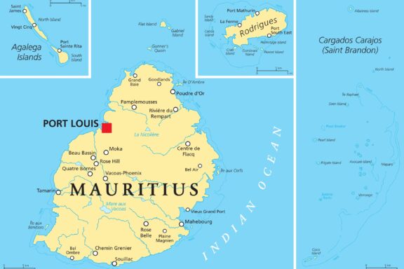 Map of Mauritius Port Louis, the capital city of Mauritius