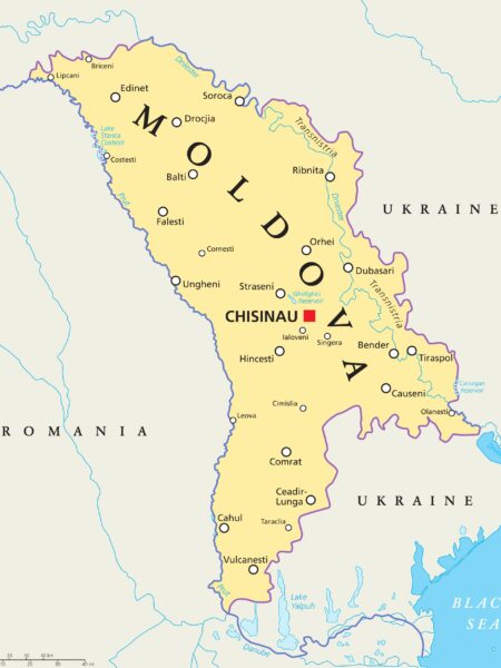 Political Map of Moldova Chisinau, the capital city of Moldova