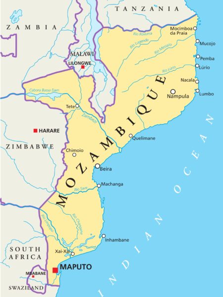 Map of Mozambique Maputo, the capital city of Mozambique