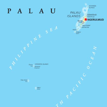 Map of Palau Ngerulmud, the capital city of Palau