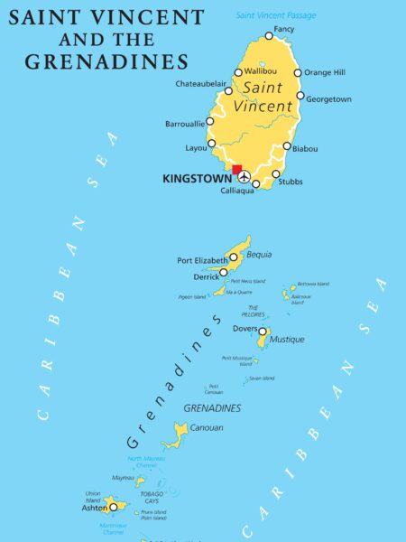Map of Saint Vincent and the Grenadines Map of Saint Vincent and the Grenadines