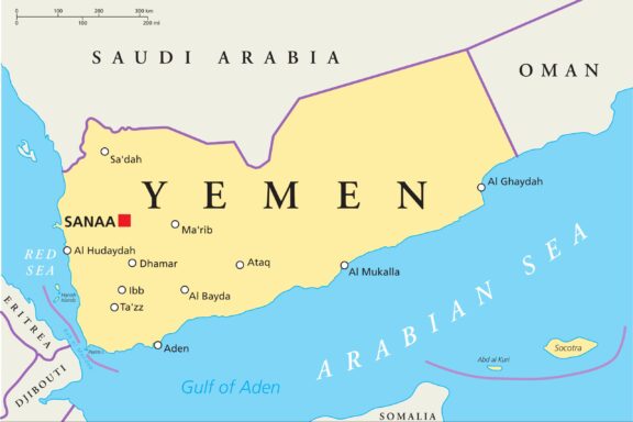Map Highlighting the Country of Yemen Sana'a, the capital city of Yemen
