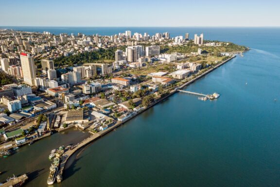 Aerial View of Coastal Cityscape Maputo's cityscape and coast