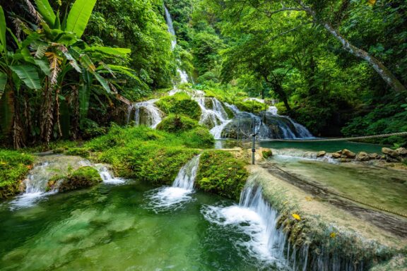 Mele Maat Cascades, a favored destination for eco-tourism that reflects Vanuatu's rich biodiversity