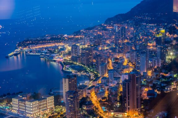 Monaco Cityscape at Night Night-time vistas of Monaco