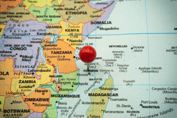 Map with Pin on Moroni, Comoros Location of Moroni, Comoros