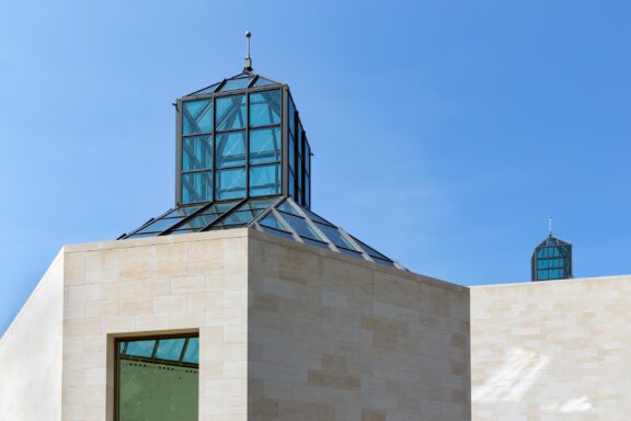 Modern Art Museum Architecture Against Blue Sky Museum of Modern Art Grand Duke Jean