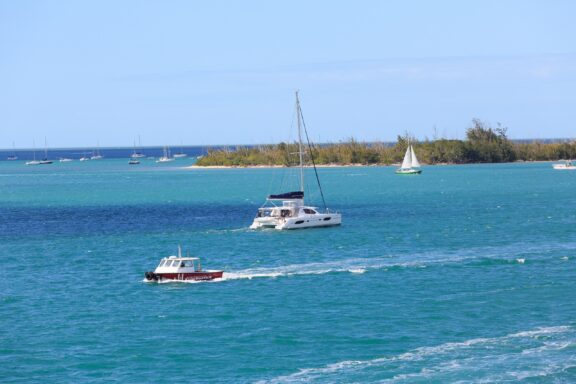 Fishing Boats on Blue Waters Fishing tours near Nassau, offering enthusiasts keen to catch the abundant marine life in the surrounding waters