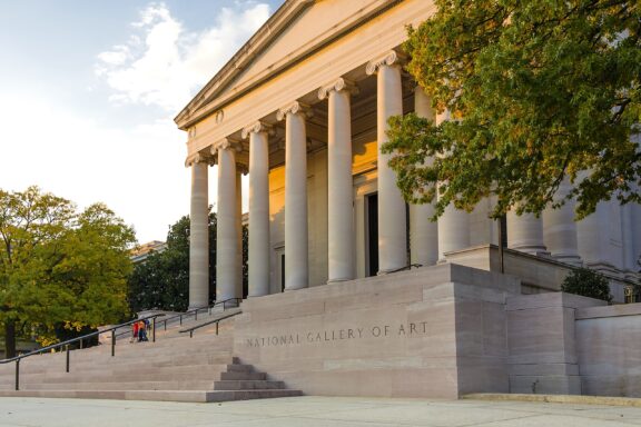 Exterior View of National Gallery of Art at Dusk National Gallery of Art, founded in 1937