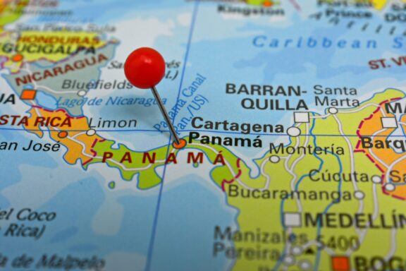 Map with Pin on Panama City Location Pinned location of Panama City