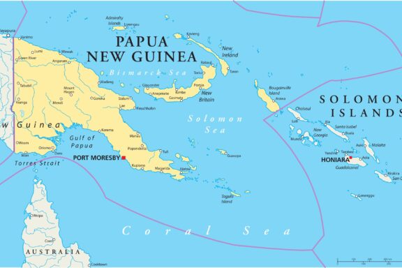 Map of Papua New Guinea and Surrounding Area Papua new guinea map