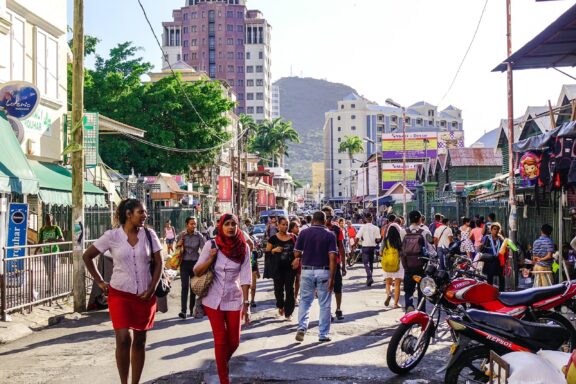 Bustling Street Scene in Port Louis The busy streets of Port Louis, a window into daily life in the city
