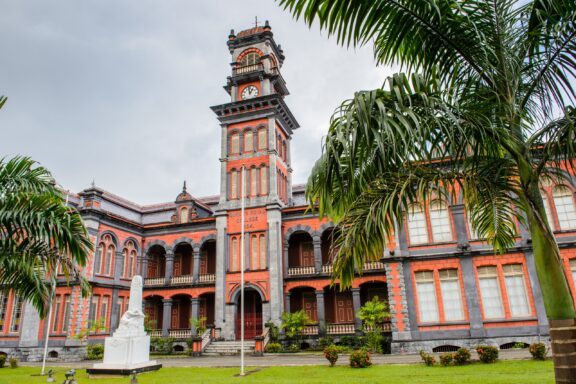 Historic School Building with Clock Tower Queens Royal College, established in 1859