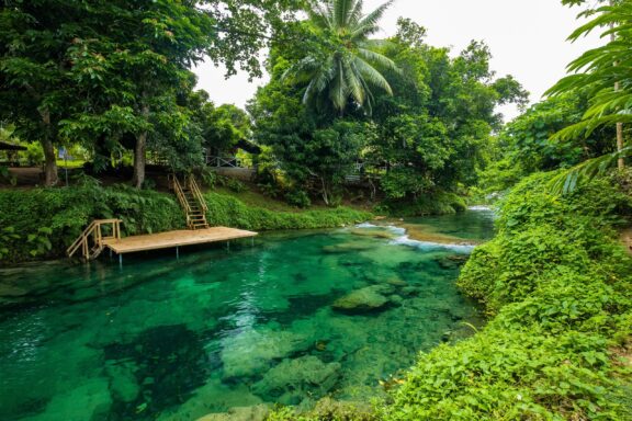Rarru Rentapao Cascades, a natural wonder that features a series of waterfalls and pools amid lush vegetation