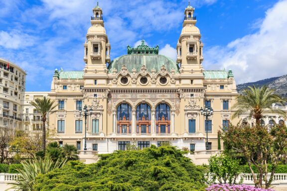 Exterior View of the Salle Garnier Opera House Opéra de Monte-Carlo, opened in 1879