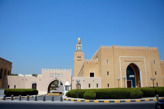 Seif Palace under clear blue sky Seif Palace, constructed in the late 19th century