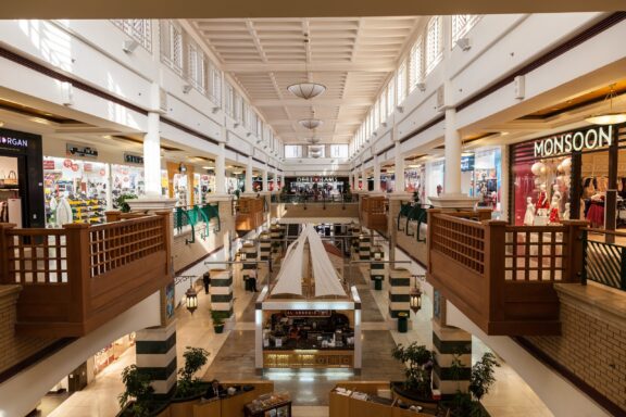 Interior View of Souk Sharq Shopping Mall Souk Sharq, featuring both high-end brands and local goods