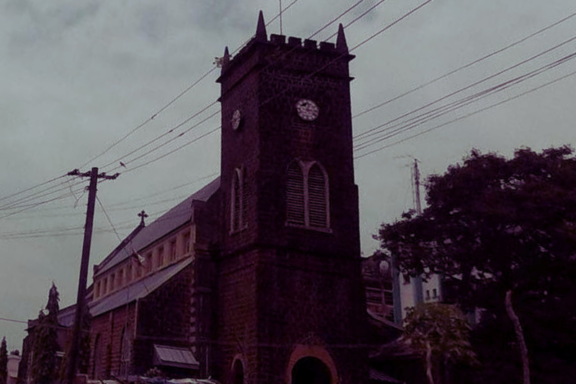Gothic Style Cathedral at Dusk St. George's Cathedral, constructed in the late 19th century