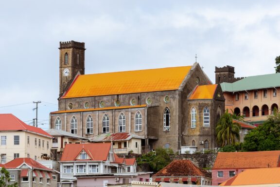 Historic Cathedral Amidst Urban Landscape Cathedral of the Immaculate Conception, a monument to Grenada's religious history