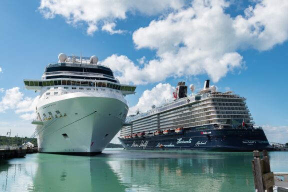 Cruise Ships Docked at Port Cruise ships docking in St. John's, a linchpin for the tourism industry