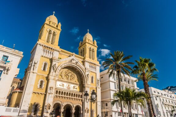 Cathedral of St. Vincent de Paul, a monument to Tunisia's religious diversity and French colonial history