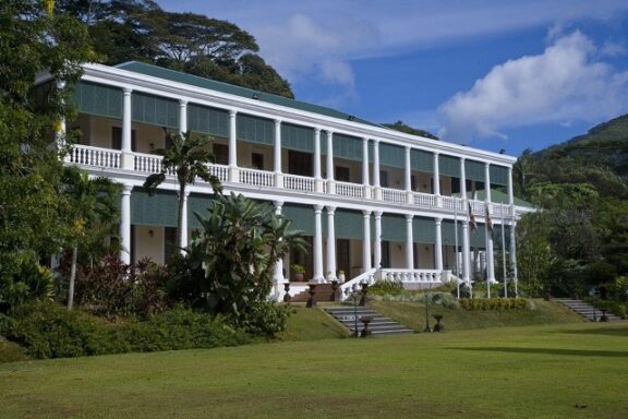 Colonial Style Government Building Surrounded by Greenery State House in Victoria, built in 1910