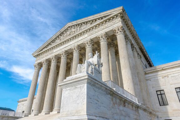 Exterior View of the United States Supreme Court Building Supreme Court of the United States, the highest court in the federal judiciary