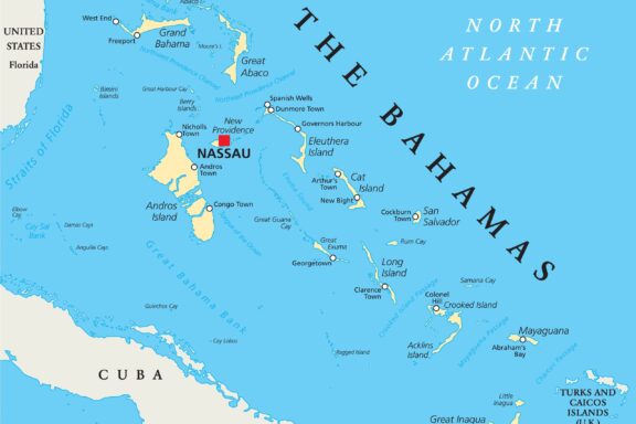 Map of The Bahamas Nassau, the capital city of The Bahamas