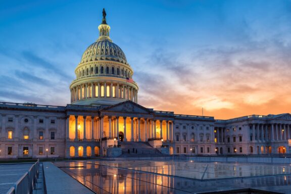 United States Capitol Building at Dusk United States Capitol, the meeting place of the U.S. Congress since 1800