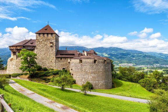 Vaduz Castle on a Sunny Day Vaduz Castle, the official and prime residence of the Prince of Liechtenstein and his family