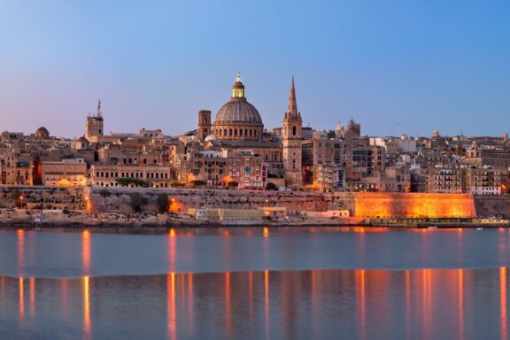 Valletta Skyline at Sunrise Valletta city skyline at sunrise