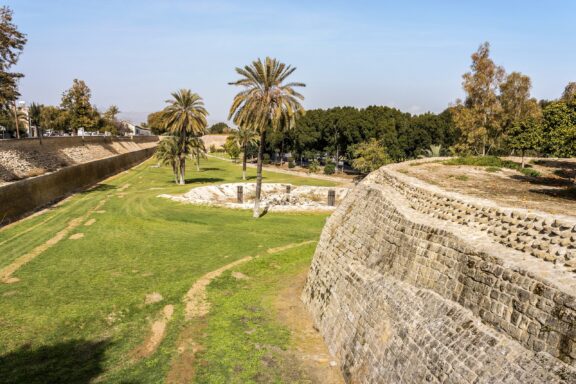 Historic Venetian Walls in Nicosia Park Venetian wall fortifications encircling the old city of Nicosia