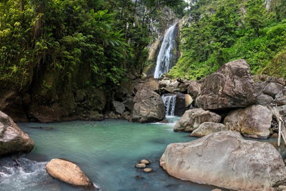 Tropical Waterfall and Rock Pool Victoria Falls, one of the island's hidden gems