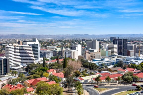 Downtown Windhoek Cityscape Commercial area in Windhoek