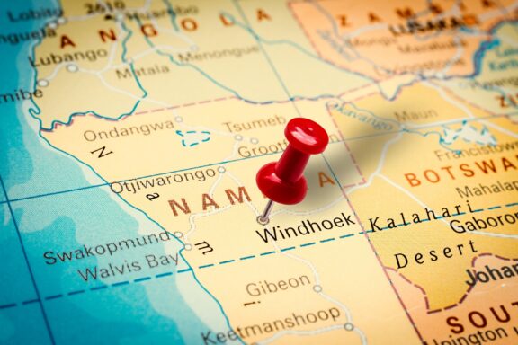 Location Pin on Windhoek Map Location of Windhoek, Namibia