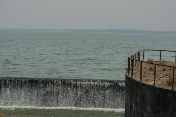 A large reservoir of water sits behind the Alwera Dam in Ethiopia’s Gambela Region.