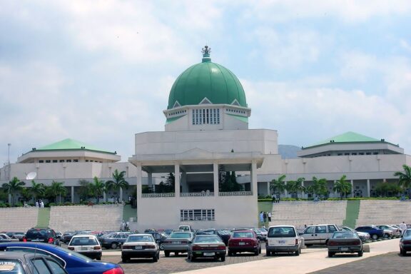 National Assembly Building in Abuja with Parking Lot Abuja National Assembly, the legislative nerve center of Nigeria