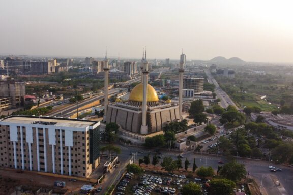 Abuja City Skyline at Dusk Scenic aerial view of abuja city skyline at sunset