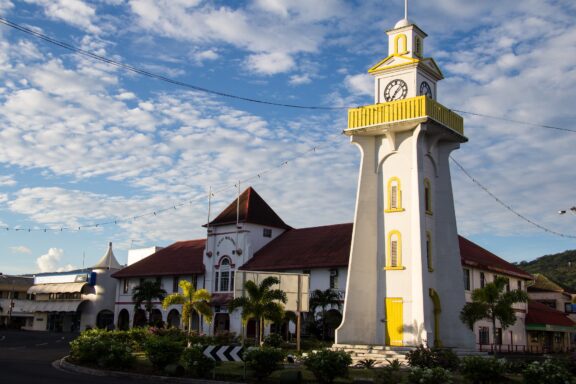 Clock Tower in Apia, Samoa Apiatown Clock Tower, a memorial for lives lost during World War I
