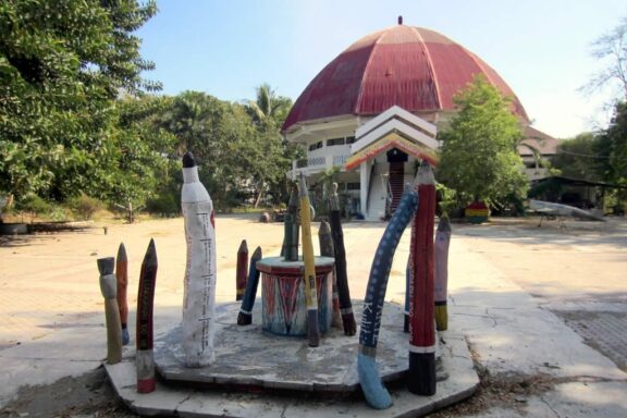 Outdoor Sculpture and Dome Building Arte Moris, a platform for young Timorese artists to express their creative talents