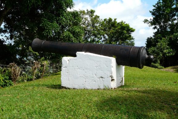 Historic Cannon on Display at Morne Fortune Old Cannon at Mount Fortune