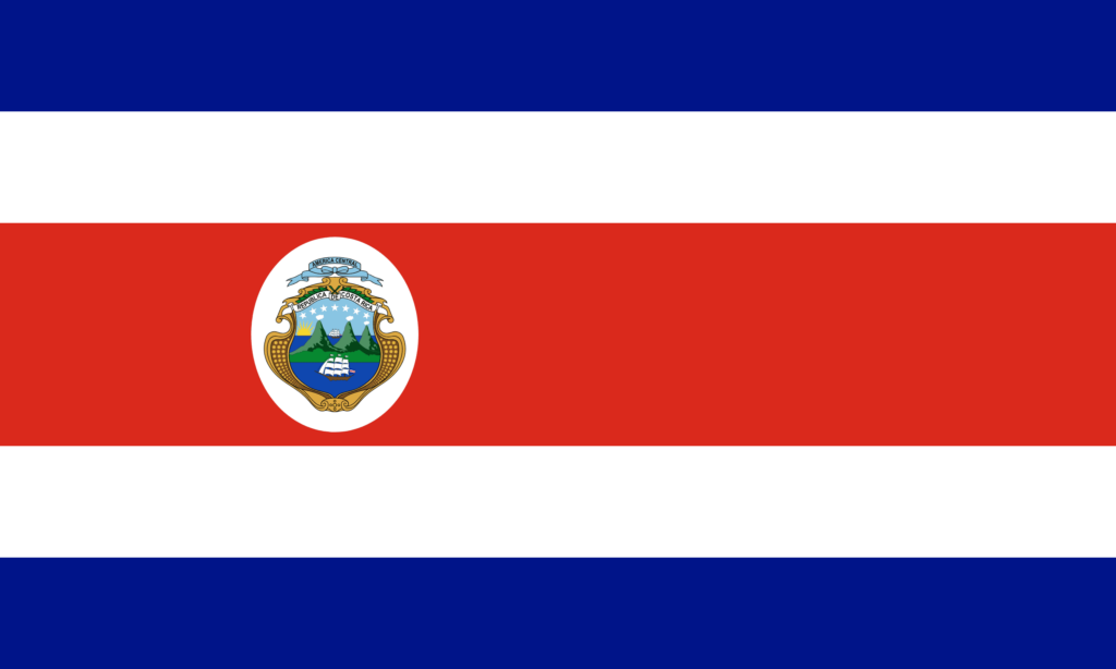 The flag of Costa Rica, sharing the color scheme with Thailand's flag