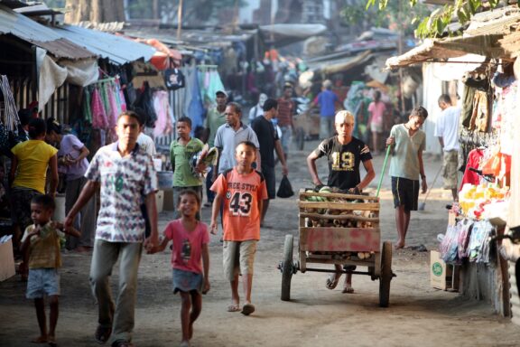 Bustling Street Market Scene The bustling marketplaces of Dili, offering a slice of daily life