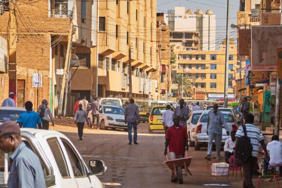 Downtown Street Scene in Khartoum Downtown Khartoum, the financial heartbeat of the city