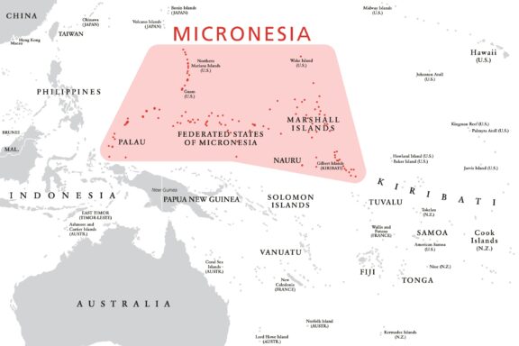 Map of Micronesia Region in Pacific Ocean The map of Federated States of Micronesia