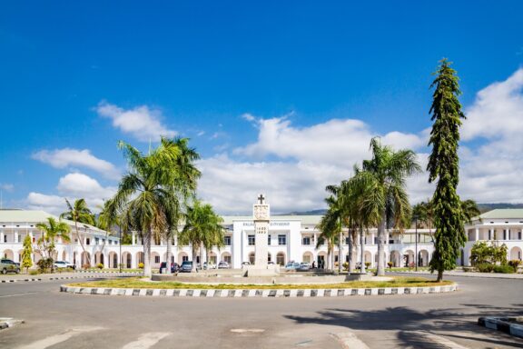 Colonial Governor's Palace with Blue Sky Governor's Palace in Dili, an important government edifice